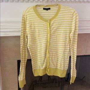 Long sleeve yellow stripe cardigan Banana Republic
